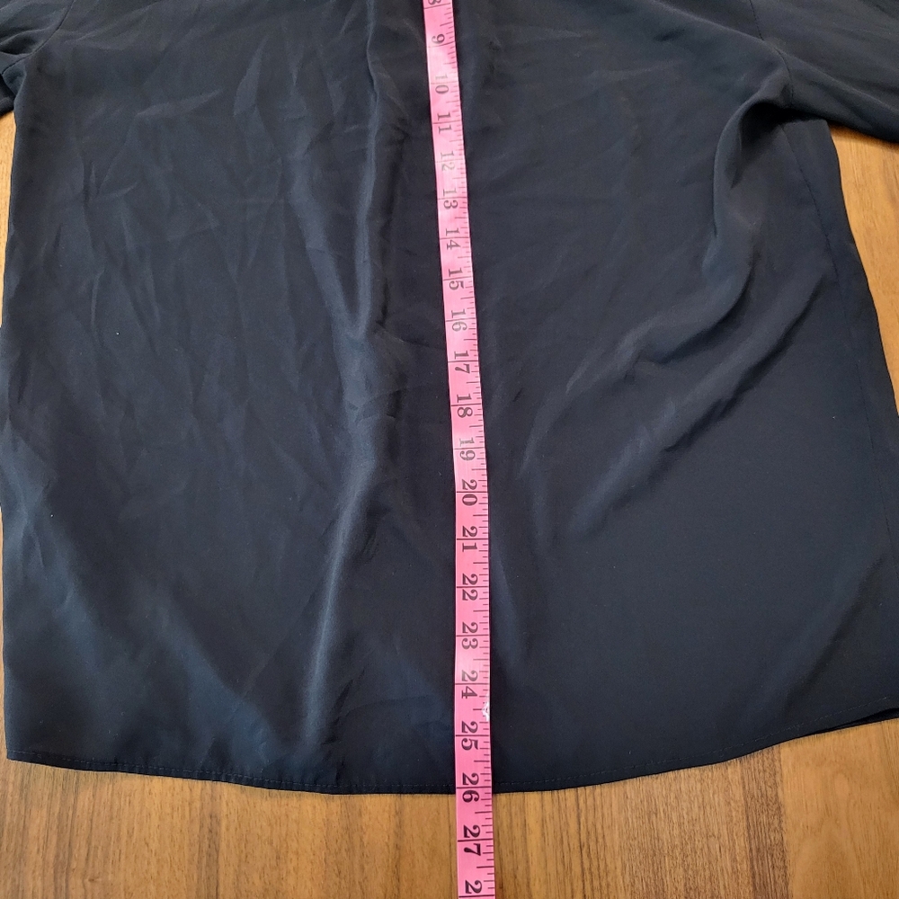 Calvin Klein Black Blouse with Pleated accents, size M - Picture 12 of 16